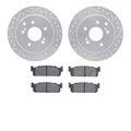 Dynamic Friction Co 7302-68005, Rotors-Drilled and Slotted-Silver with 3000 Series Ceramic Brake Pads, Zinc Coated 7302-68005